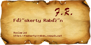 Fáskerty Rabán névjegykártya